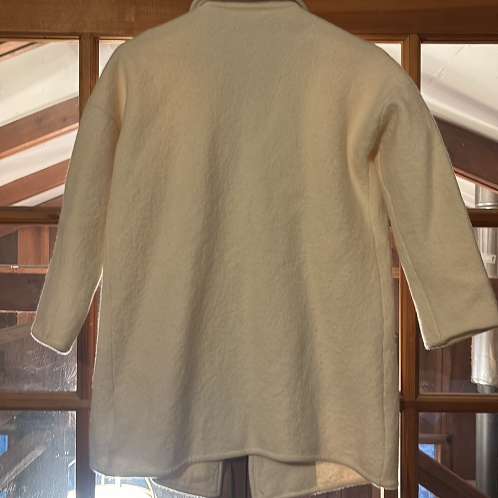 Madewell Merino Wool Cream Coat - Picture 5 of 6